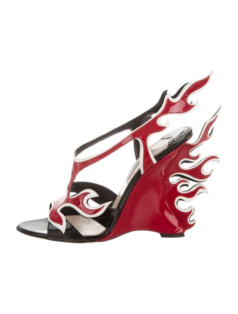 prada fire sandals|prada flame wedge.